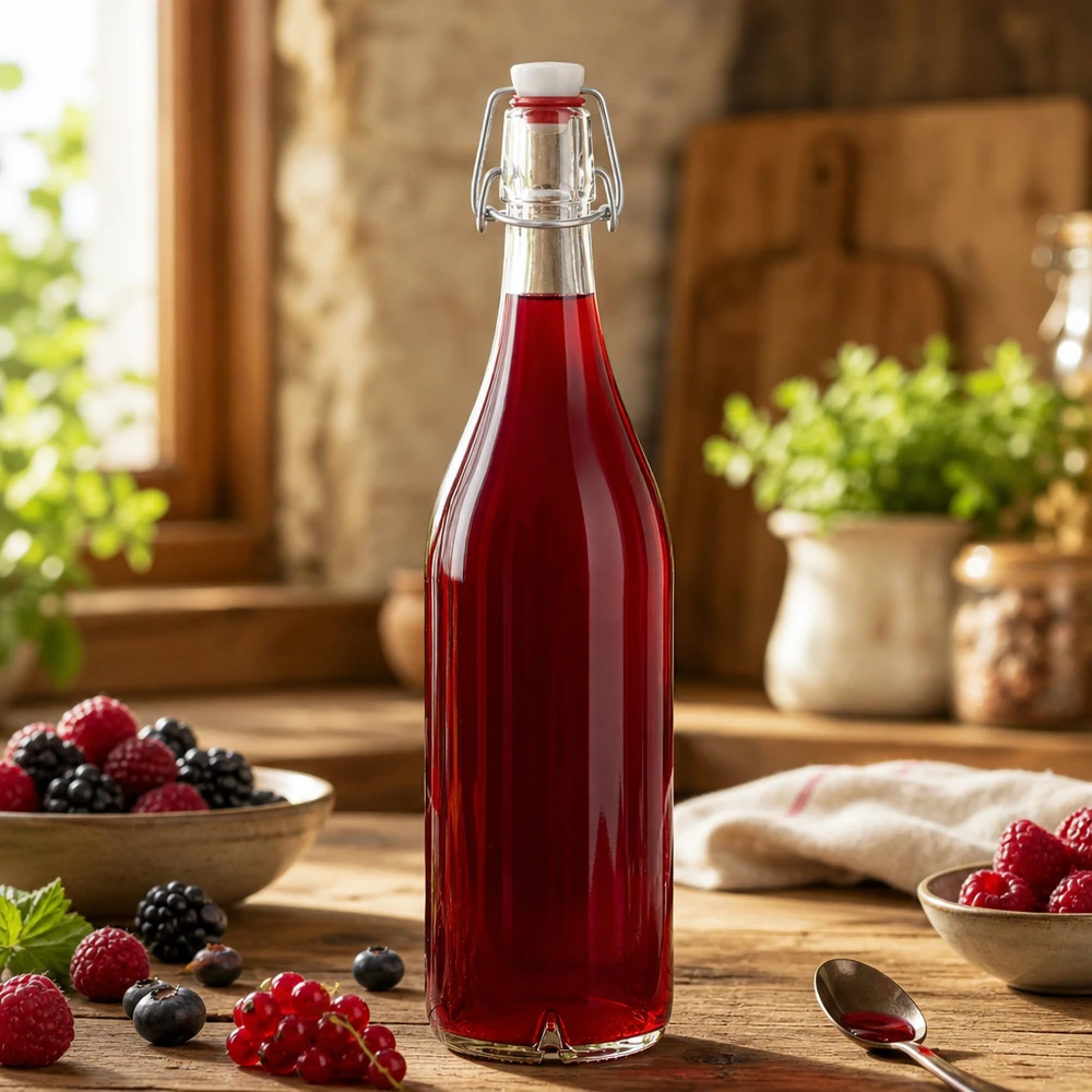 Bouteille en verre de 1000 ml + bouchon mécanique en PVC UNiTWIST Bouteille en verre de 1000 ml + bouchon mécanique en PVC UNiTWIST