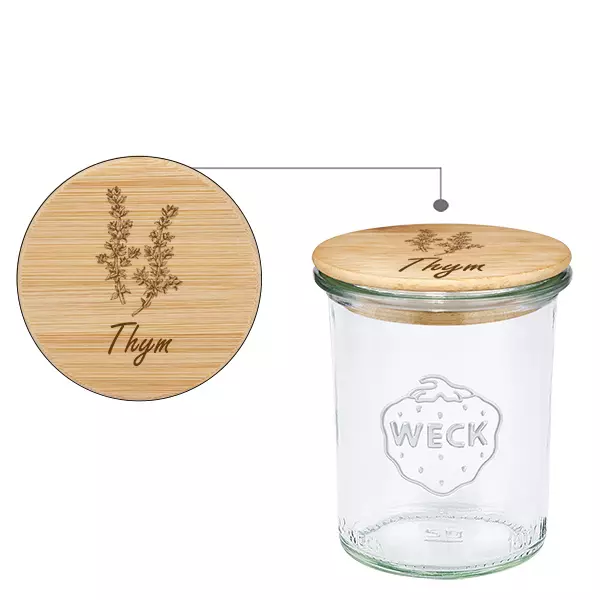 Boîte en bois « Thym » avec verre WECK 160 ml Boîte en bois « Thym » avec verre WECK 160 ml