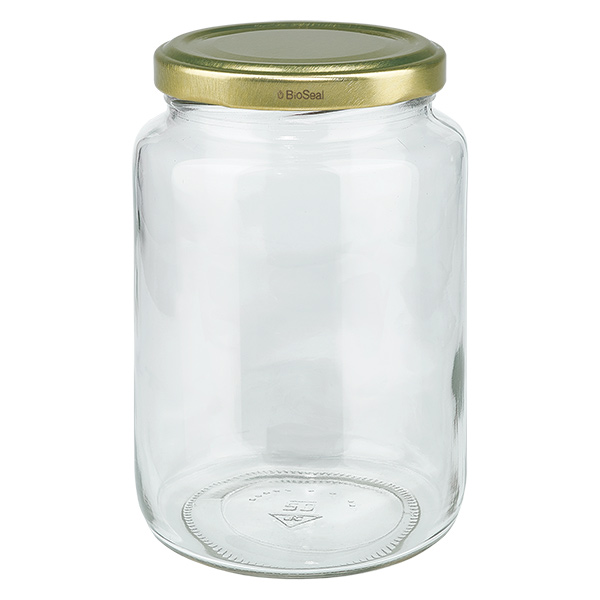 795ml Verre rond avec couvercle BioSeal or UNiTWIST