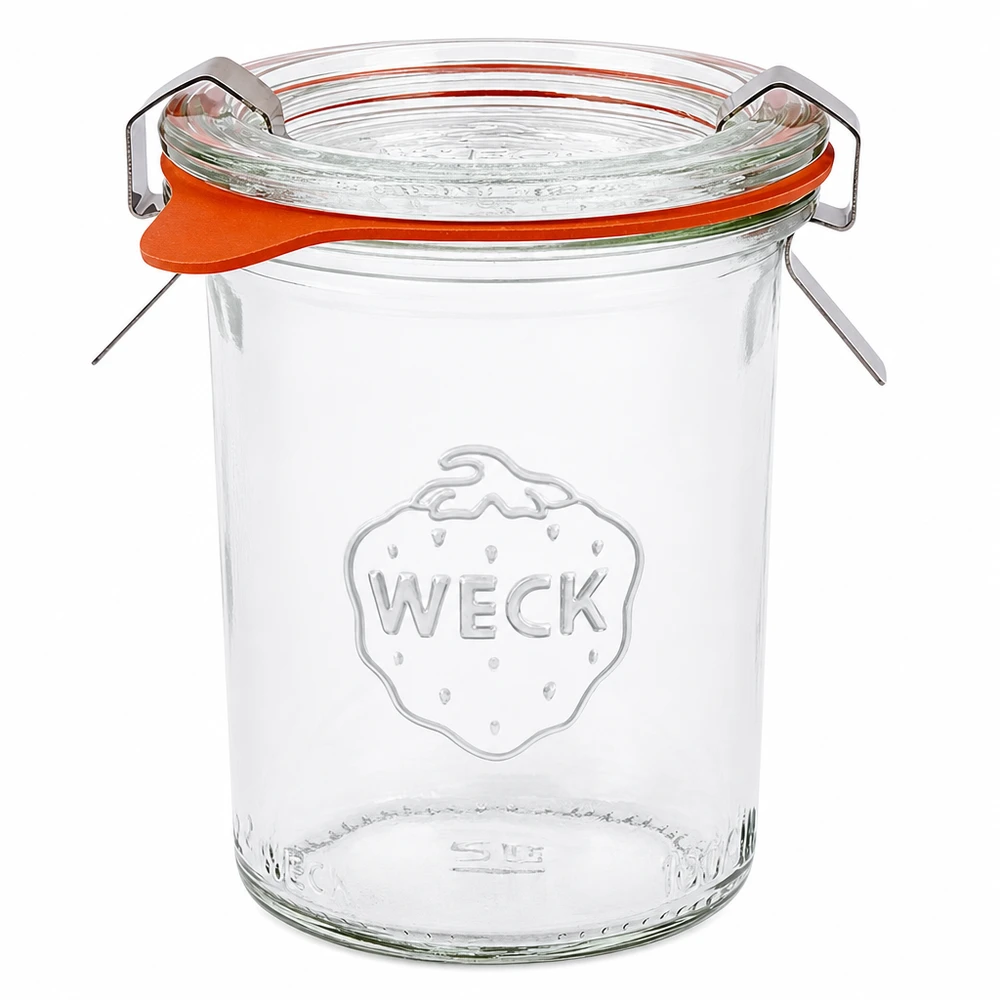 160ml bocal conique complet WECK RR60 WECK Pot renversé 160ml RR60 avec couvercle en verre Anneau en caoutchouc et pinces pour conserver et mettre en conserve