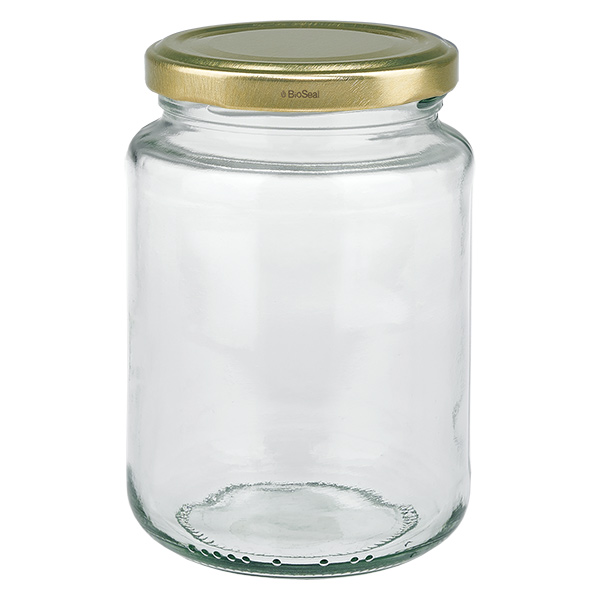 382ml Verre rond avec couvercle BioSeal or UNiTWIST