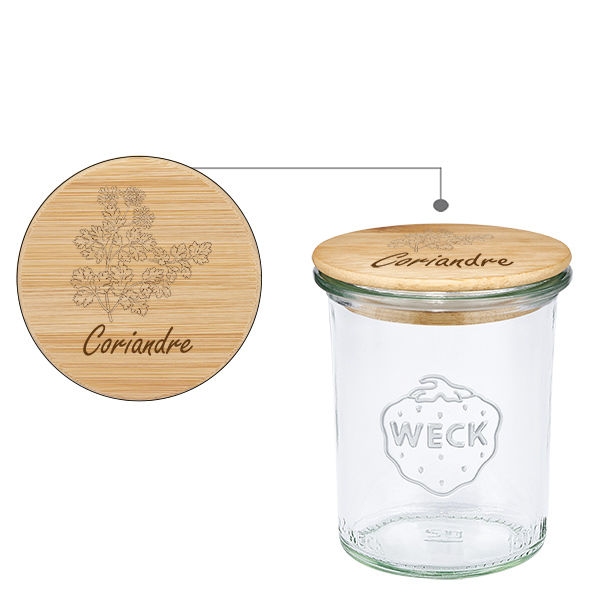 Coffret en bois « Coriandre » avec verre à pied WECK 160 ml