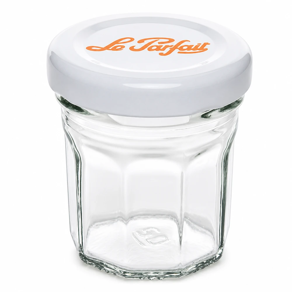 Mini-pot Le Parfait de 44ml avec couvercle blanc à visser pour confiture et marmelade