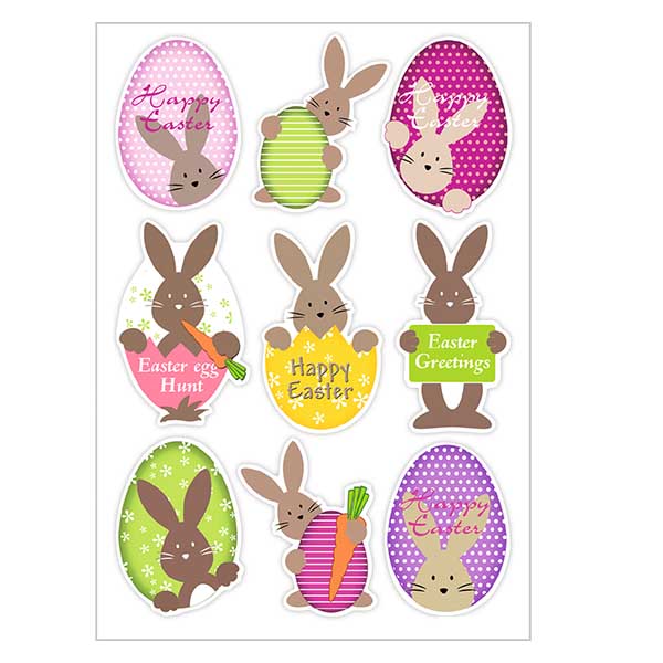 Sticker lapin de Pâques (9 stickers transparents) Sticker lapin de Pâques (9 stickers transparents)