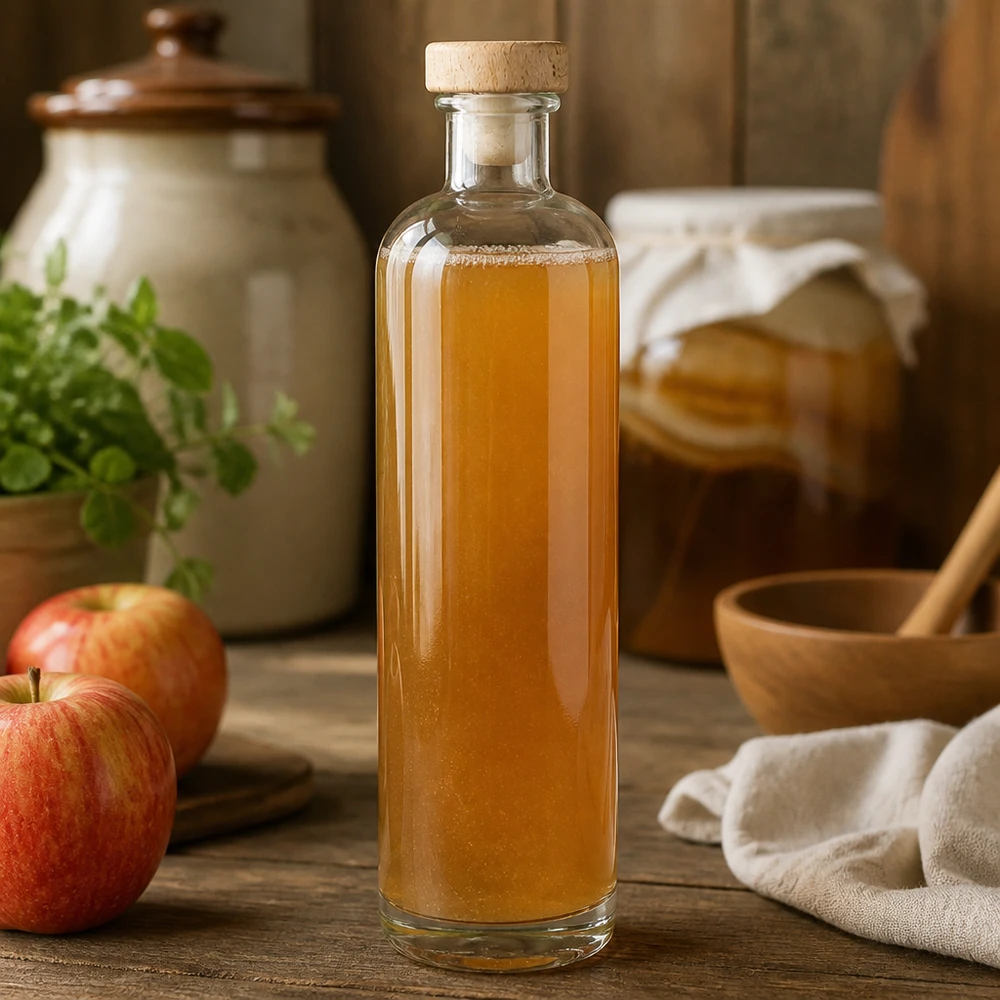 Bouteille en verre 500 ml « Ella » avec bouchon en bois UNiTWIST® Bouteille en verre 500 ml « Ella » avec bouchon en bois UNiTWIST®