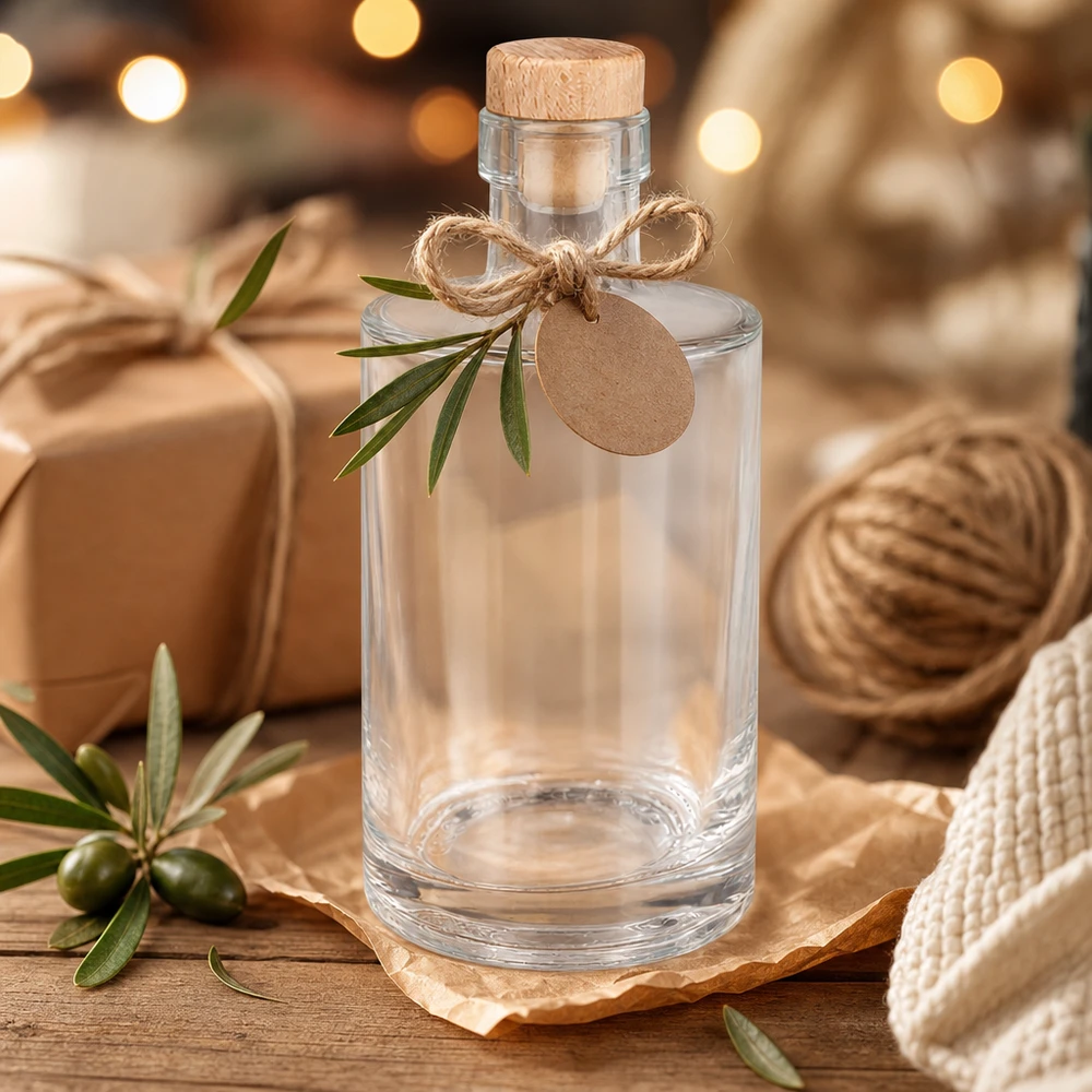 Bouteille en verre 350 ml « Galileo » avec bouchon en bois UNiTWIST® Bouteille en verre 350 ml « Galileo » avec bouchon en bois UNiTWIST®
