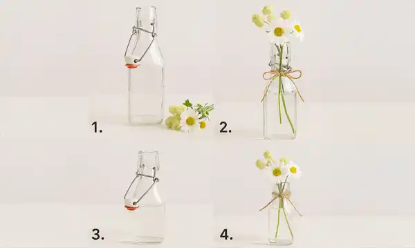 Blumenvase aus Drahtbügel-Flasche
