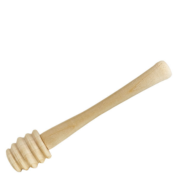 Pelle à miel en bois 10,5 cm Cuillère à miel en bois d'érable de 10,5 cm de long avec tête rainurée pour doser le miel sur fond blanc
