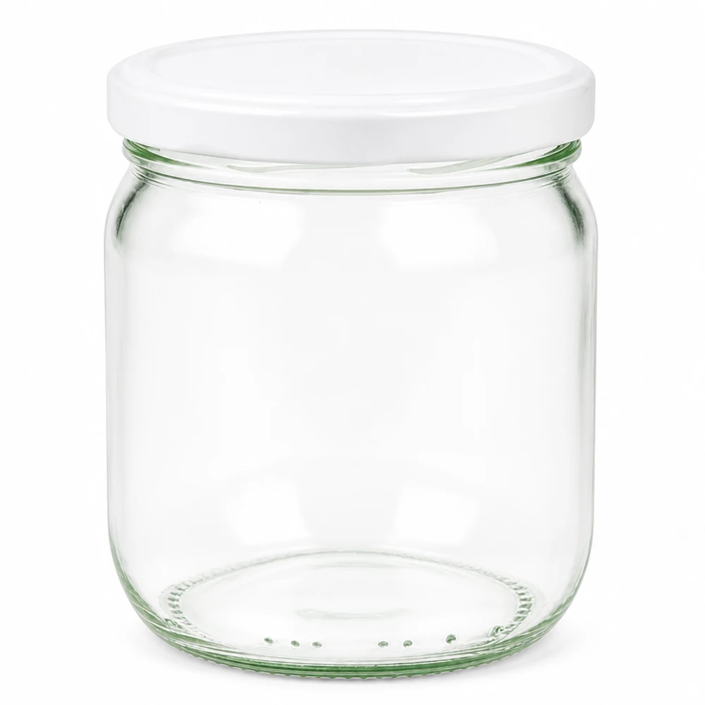 425ml Verre rond avec couvercle BasicSeal blanc UNiTWIST 425ml Verre rond avec couvercle BasicSeal blanc UNiTWIST