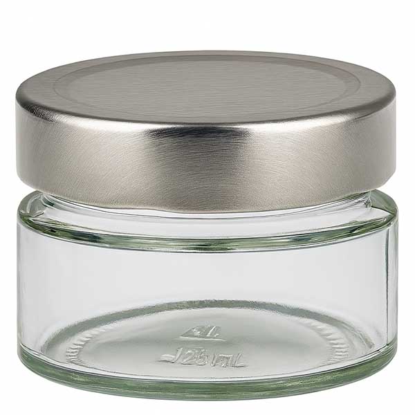 130ml Verre rond avec couvercle BasicSeal argent UNiTWIST