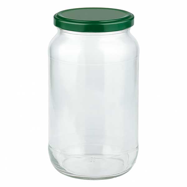 1062ml Verre rond avec couvercle BasicSeal vert UNiTWIST