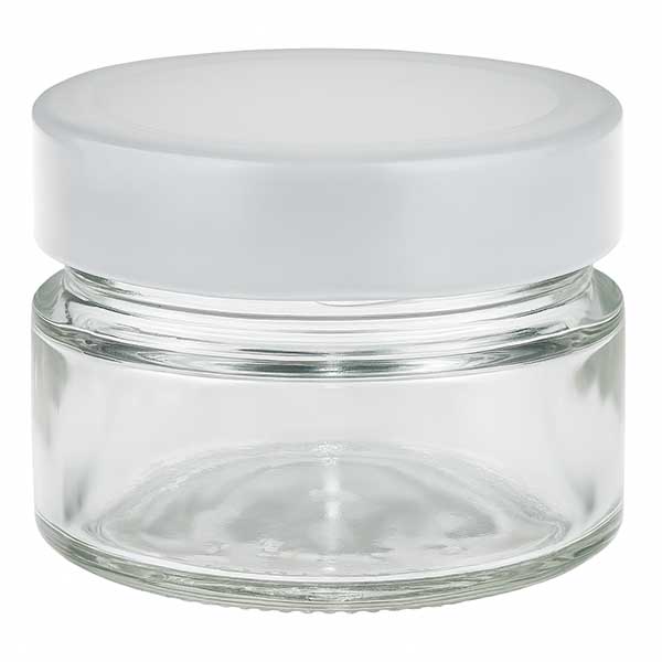 80ml Verre rond avec couvercle BasicSeal blanc UNiTWIST