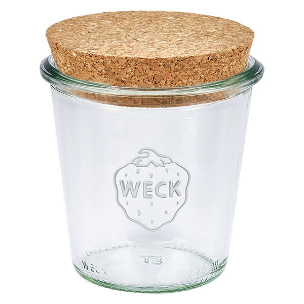 290ml bocal conique haut WECK RR80 avec bouchon nature
