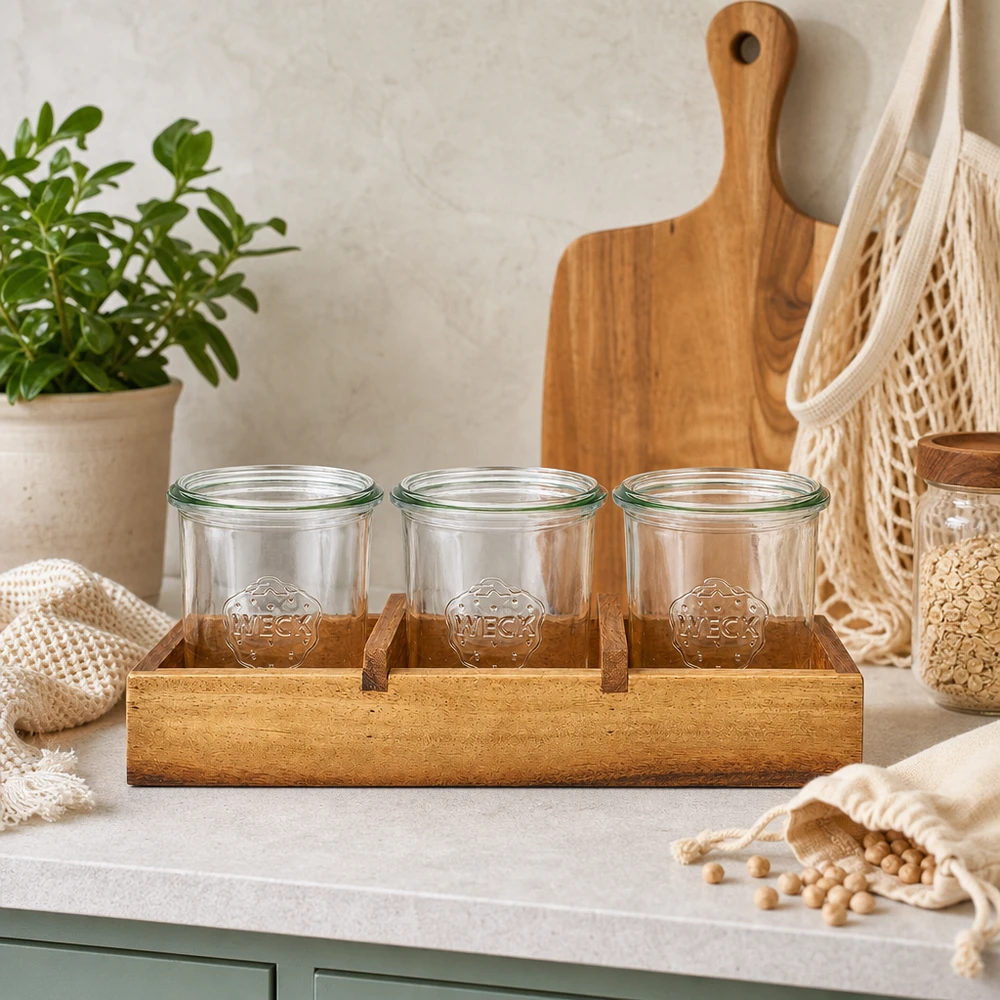 Préparation et présentation de bocaux en verre pour le pesto et les sauces aux herbes