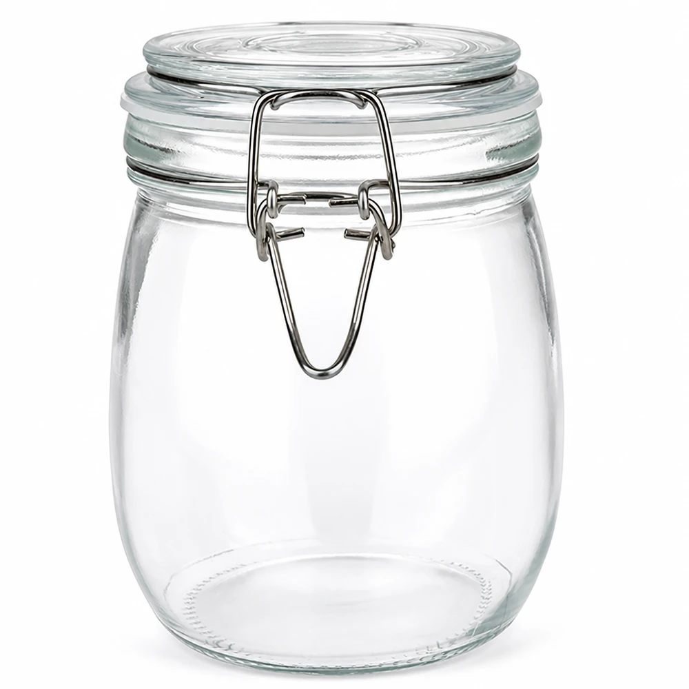 Pot de réserve 750ml type S avec fermeture à étrier UN. Pot de conserve de 750 ml avec fermeture à étrier pratique pour une conservation hermétique des aliments