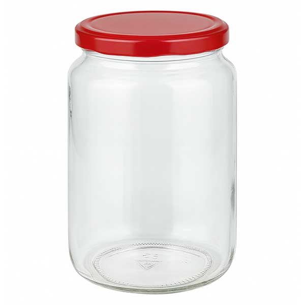 795ml Verre rond avec couvercle BasicSeal rouge UNiTWIST
