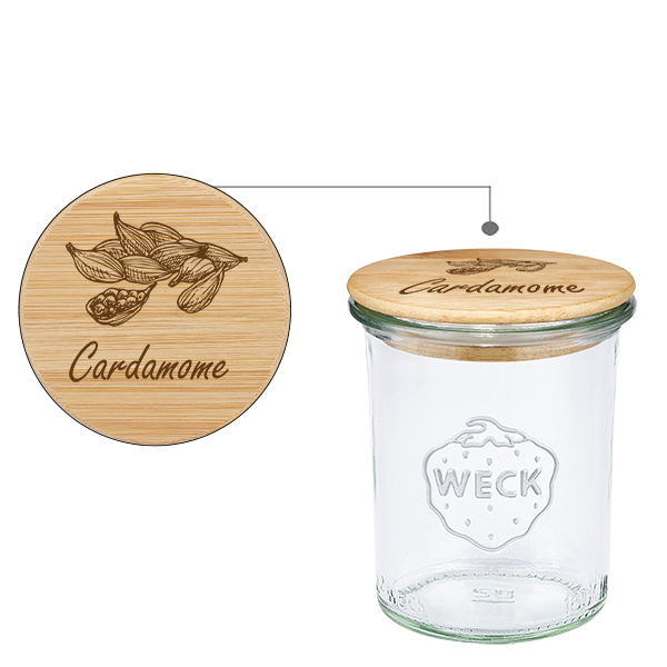 Paire en bois « Cardamome » avec revêtement WECK 160 ml Paire en bois « Cardamome » avec revêtement WECK 160 ml