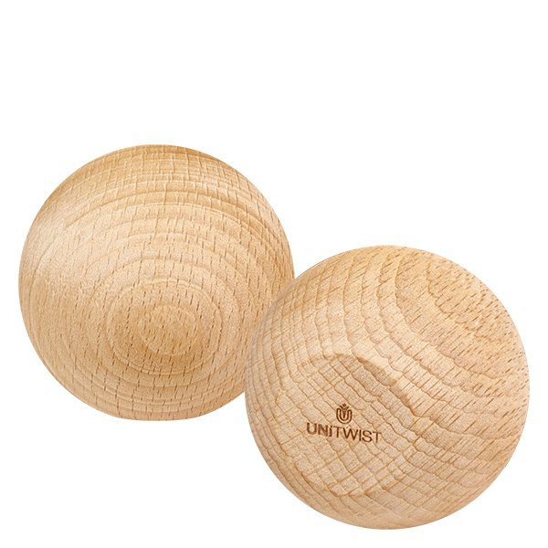 UNiTWIST Sphère en bois (hêtre) pour WECK RR60 UNiTWIST Sphère en bois hêtre WECK RR60 Couvercle deux sphères en bois naturel avec logo de la marque