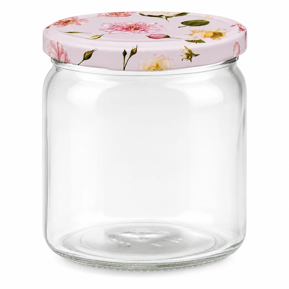 Pot rond 408ml avec couvercle rose BasicSeal Pot de conservation Pot de confiture vide
