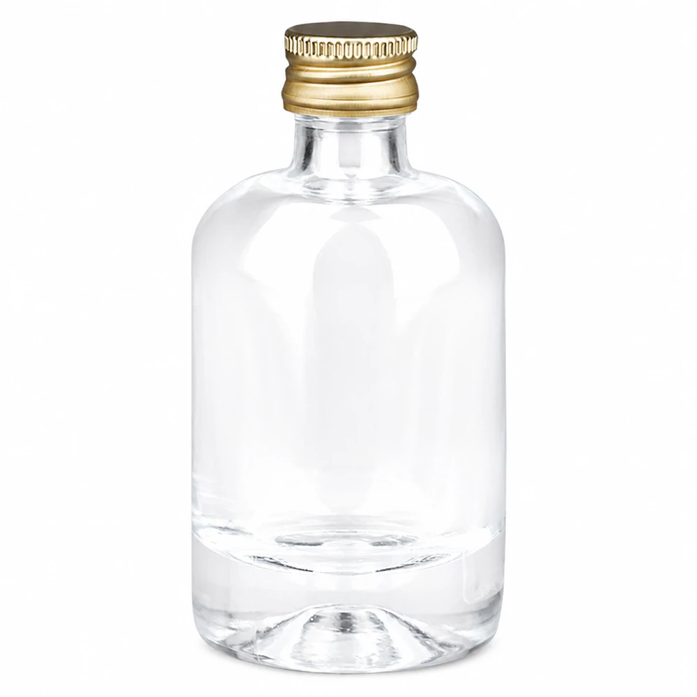 Flacon en verre Sara de 40ml avec bouchon à vis doré UNiTWIST - petit flacon rond transparent