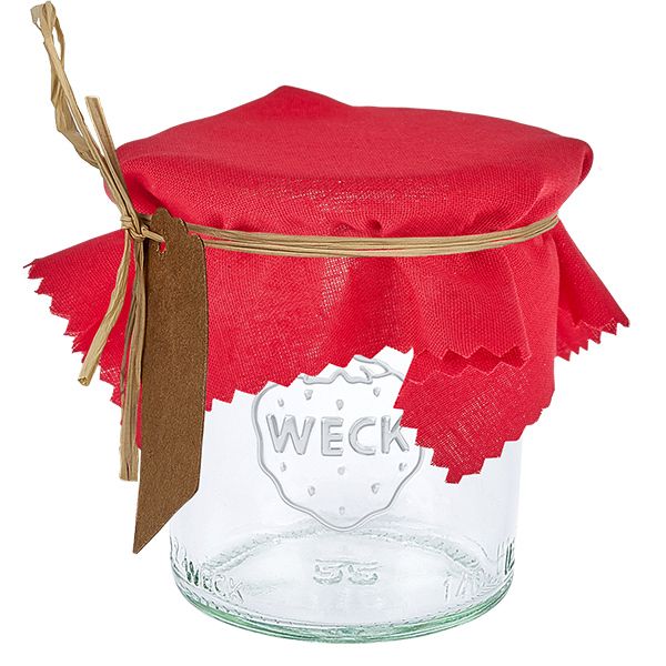 Couvercle en tissu rouge 120x120mm carré