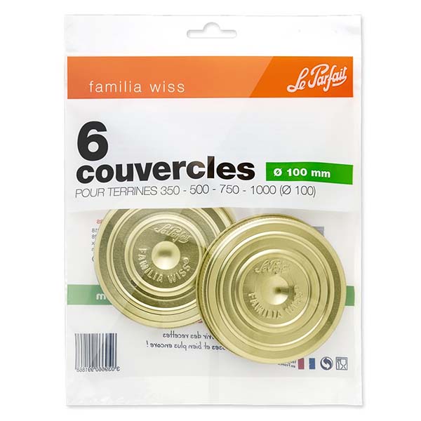 Le Parfait® Familia Wiss 6 couvercles Ø100 mm