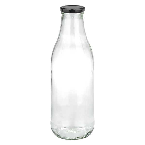 1000ml Bouteille avec couvercle BasicSeal noir UNiTWIST