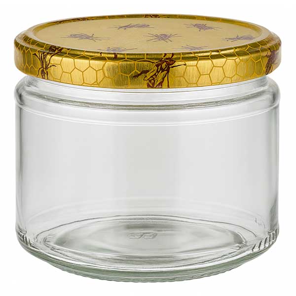 330ml Verre rond avec couvercle BasicSeal nid d'abeilles UNiTWIST