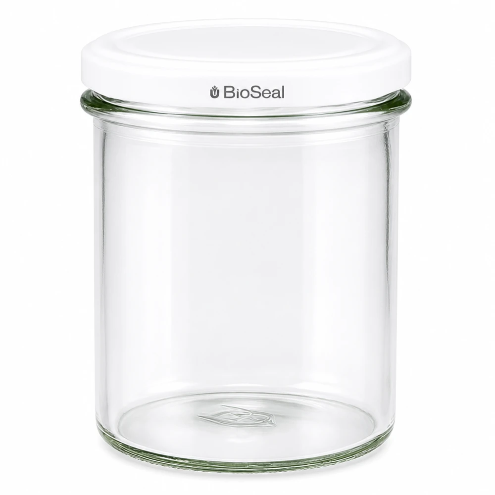 UNiTWIST Sturz350 Pot de conservation avec couvercle blanc TO82 BioSeal transparent Pot de stockage en verre