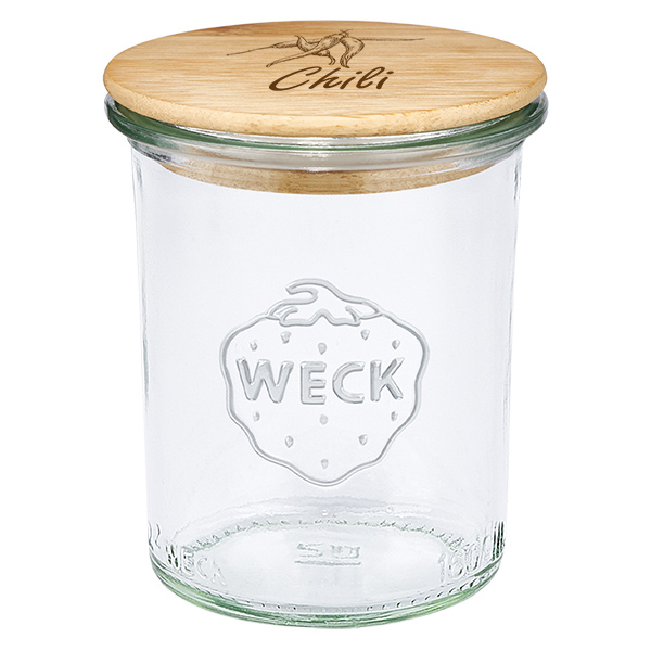 Couvercle en bois « Peperoncino » avec couvercle WECK 160 ml Couvercle en bois « Peperoncino » avec couvercle WECK 160 ml