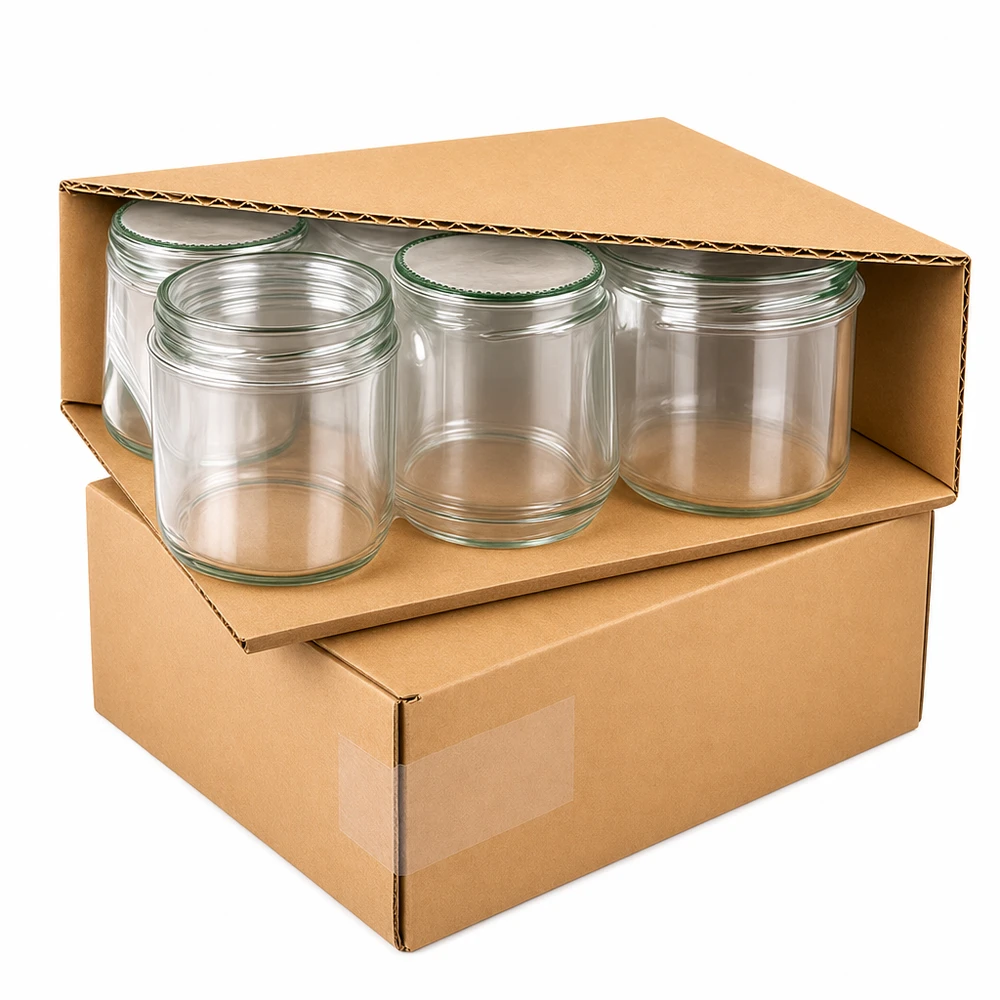Pot rond de 795 ml + couvercle BasicSeal fleur rose UNiTWIST Pots ronds vides 795ml emballés professionnellement dans des cartons d'expédition pour un transport sûr Pots de conserve