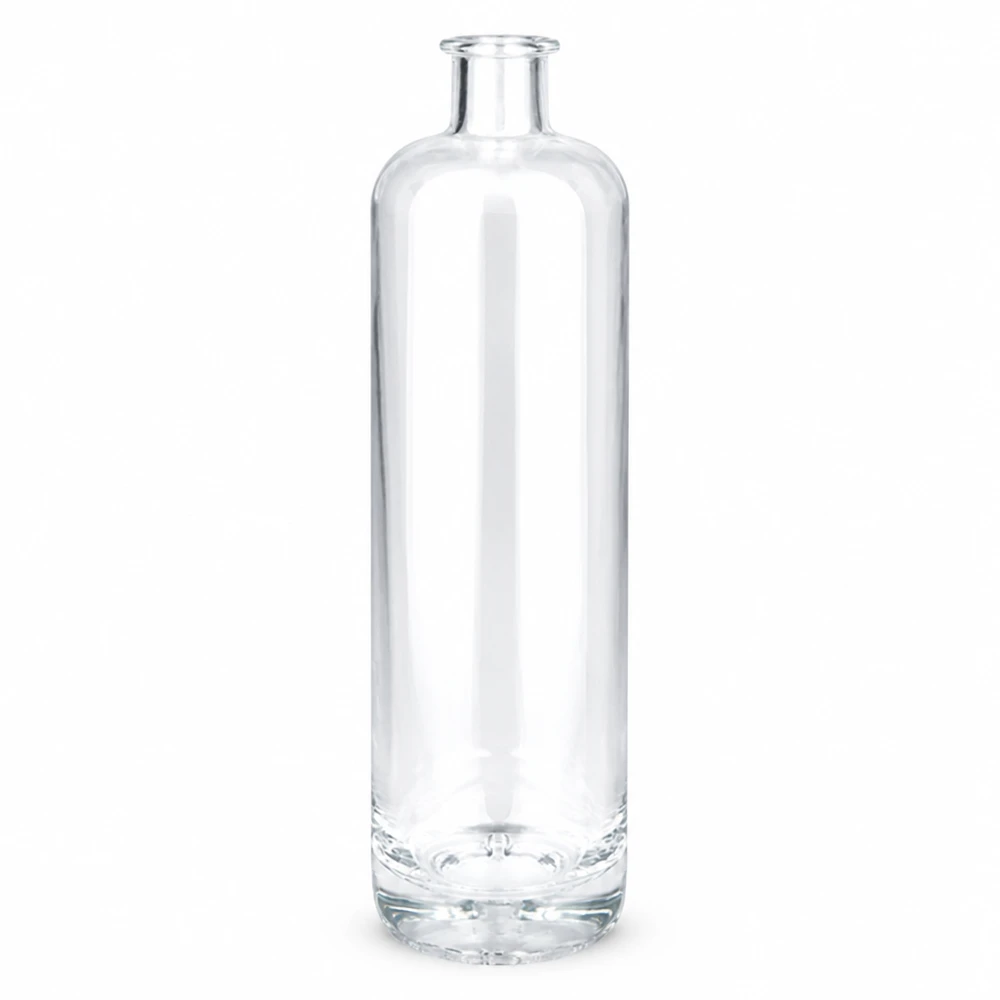 Bouteille en verre Ella 700ml transparente sans bouchon UNiTWIST vide debout sur fond blanc