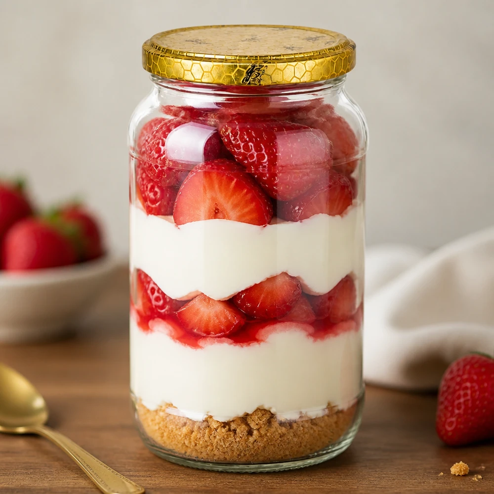 1062ml Verre rond avec couvercle BasicSeal nid d'abeilles UNiTWIST