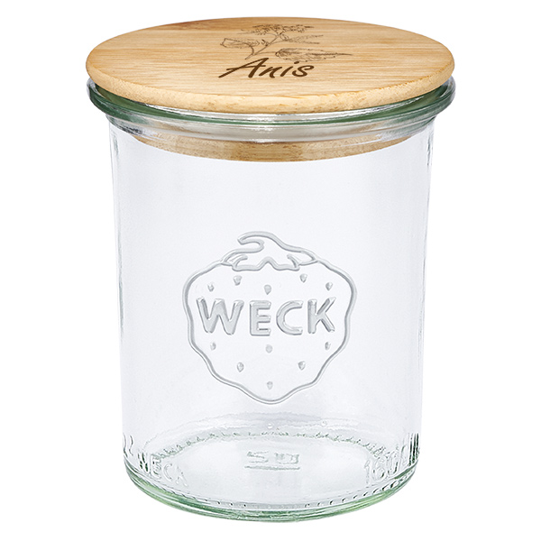 Couvercle en bois « Anis » avec rebord WECK 160 ml Couvercle en bois « Anis » avec rebord WECK 160 ml