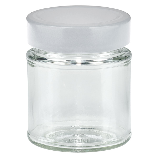 154ml Verre rond avec couvercle BasicSeal blanc UNiTWIST