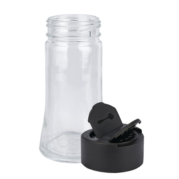 Pot à sel/épices 95 ml avec double saupoudreuse, noir Pot à sel/épices 95 ml avec double saupoudreuse, noir