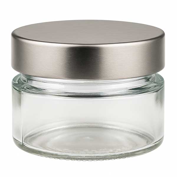 80ml Verre rond avec couvercle BasicSeal argent UNiTWIST