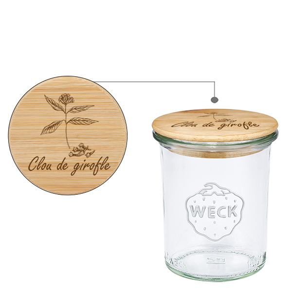 Boîte en bois « Clou de girofle » avec pied WECK 1 Boîte en bois « Clou de girofle » avec pied WECK 1