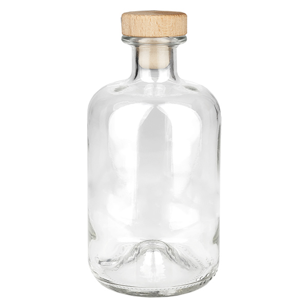 Flacon à pharmacie « Luna » 500 ml avec bouchon en bois UNiTWIST® Flacon à pharmacie « Luna » 500 ml avec bouchon en bois UNiTWIST®