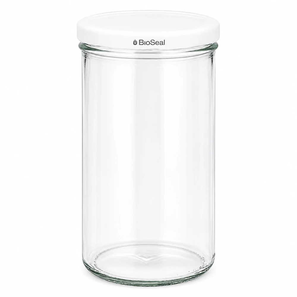 UNiTWIST Sturz277 Bocal à conserves avec couvercle blanc TO66 BioSeal transparent Bocal à provisions Bocal à conserves