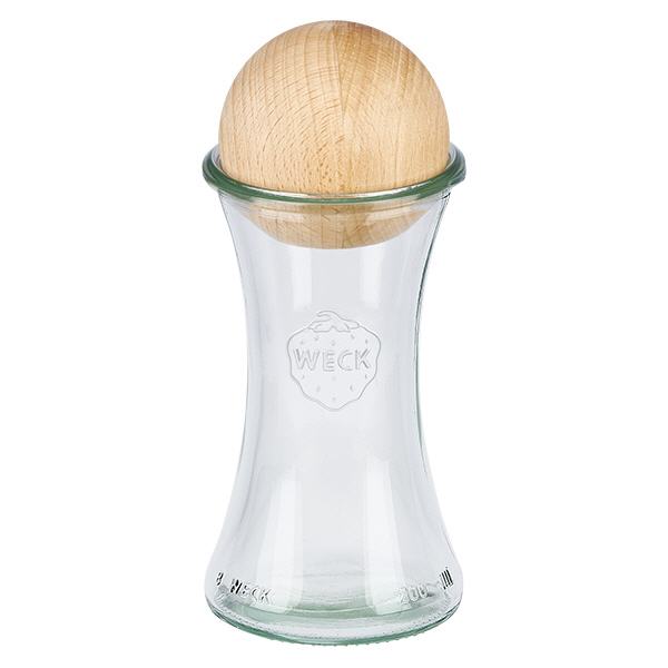 200ml bocal à gourmandises WECK RR60 avec boule en bois en hêtre