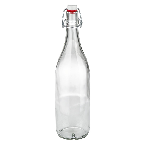 Bouteille en verre de 1000 ml + bouchon mécanique en PVC UNiTWIST