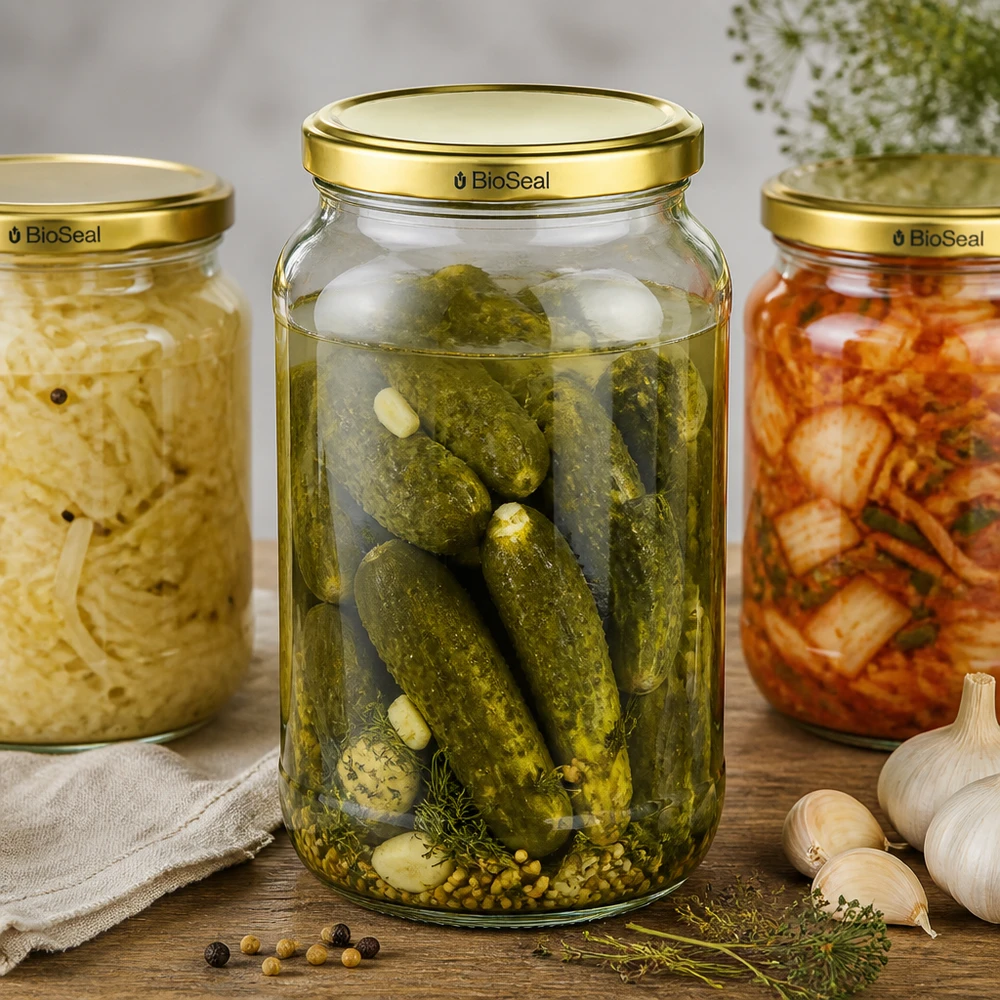 UNiTWIST Runda1062 Set de bocaux Concombres marinés Kimchi TO82 BioSeal Couvercle aliments fermentés