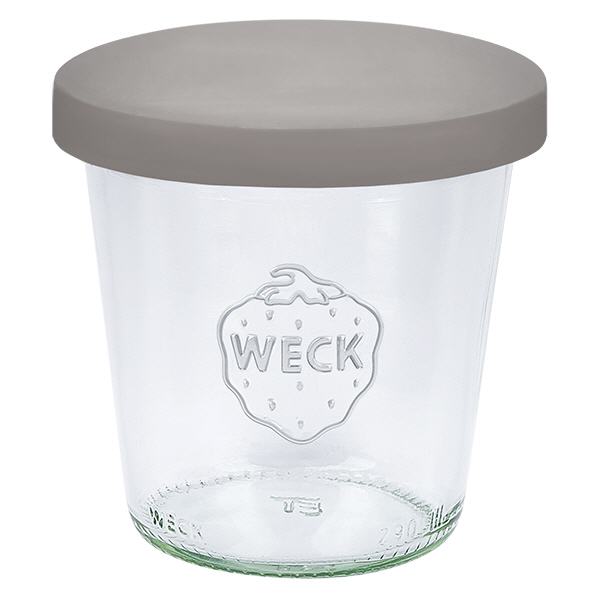 290ml bocal conique haut WECK RR80 avec couvercle en silicone gris