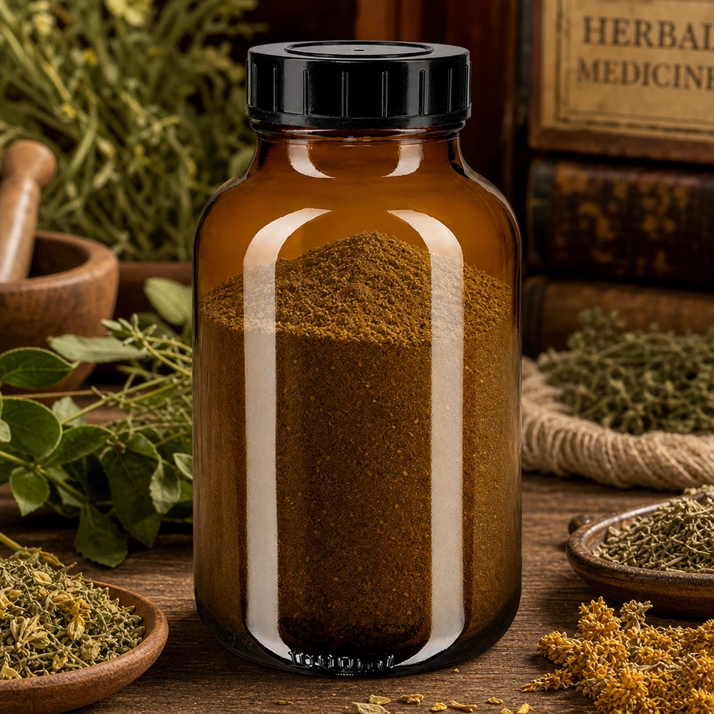 Bocal à col large en verre ambré 1000 ml + couvercle à vis Grande bouteille de pharmacie de 1000ml en verre brun avec couvercle noir pour les poudres d'herbes et les teintures