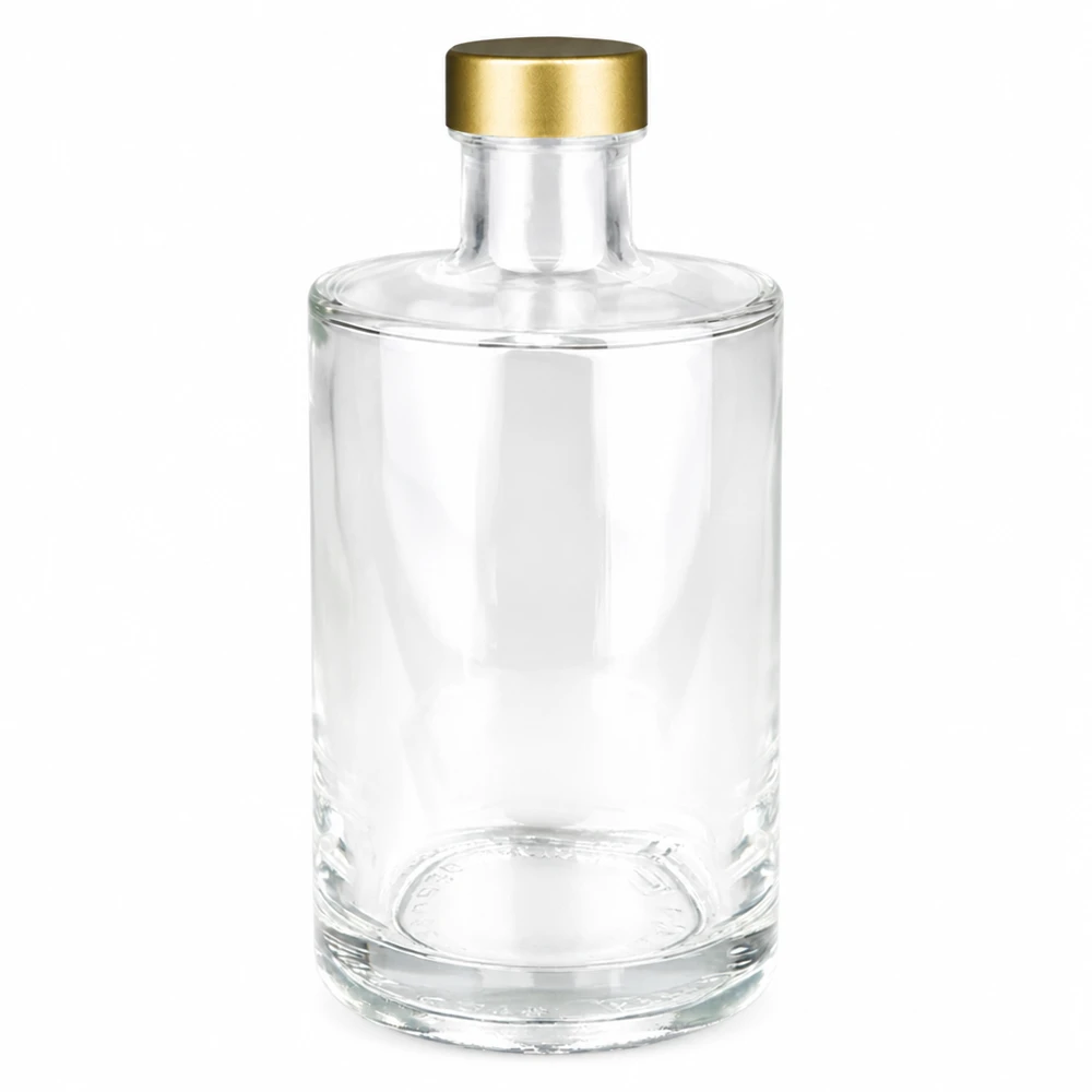 Bouteille en verre Sam de 375ml avec bouchon à vis transparent doré UNiTWIST vide Photo produit