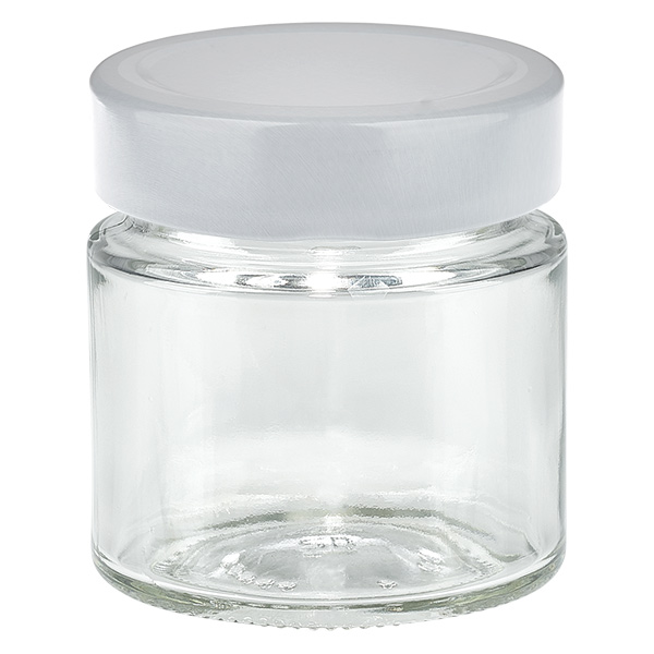 135ml Verre rond avec couvercle BasicSeal blanc UNiTWIST