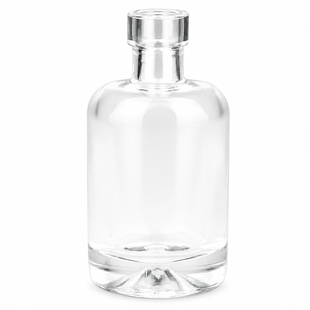 Bouteille en verre Amelie de 50ml transparente avec bouchon à vis argenté Système UNiTWIST pour parfum et cosmétique