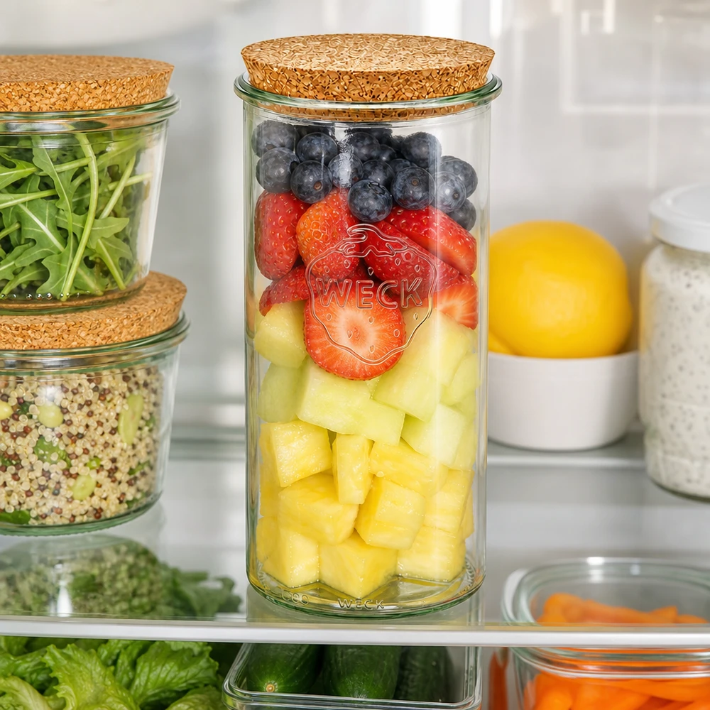 Mise en situation d’un bocal en verre pour les salades à emporter en bocal