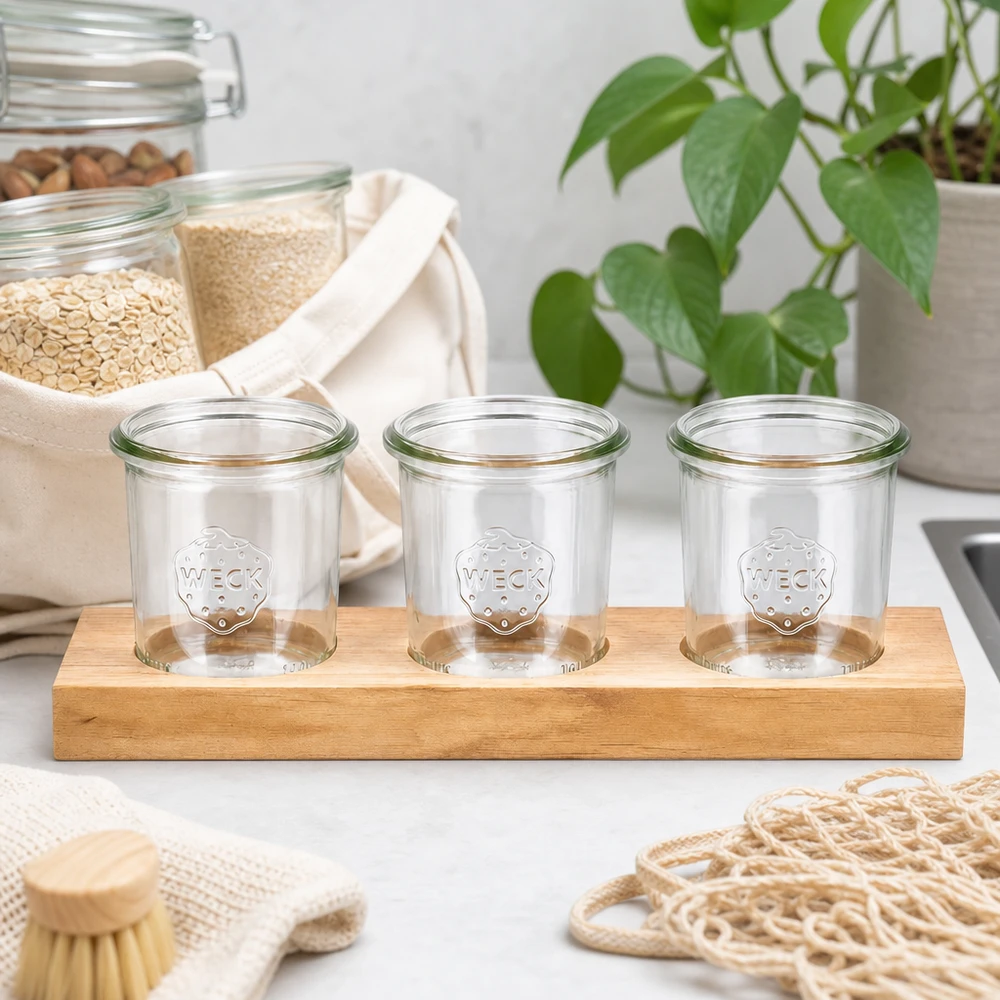 Préparation et présentation de bocaux en verre pour la tapenade et les préparations apéritives